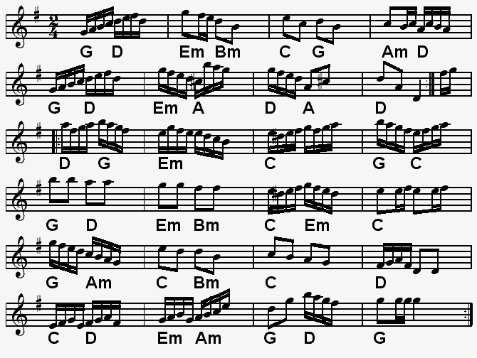 notation: Carolan's draught