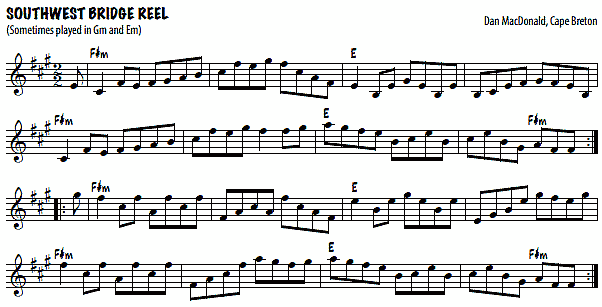 notation: Southwest Bridge Reel