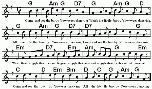 The Five Toed Yowies notation