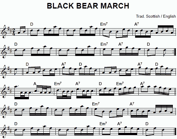 Black Bear March notation